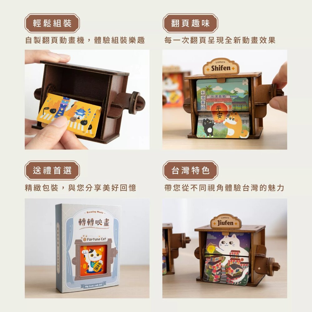 DIY轉轉印畫 自製手動翻頁動畫機 創意手作禮物 台灣紀念品 猴子設計 TR台灣鐵道-圖片-3