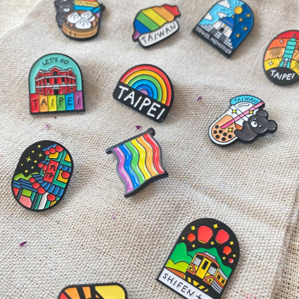 烤漆金屬徽章 亮面烤漆胸針 金屬小徽章 迷你別針胸章 紀念品 新格子 TR台灣鐵道-圖片-1