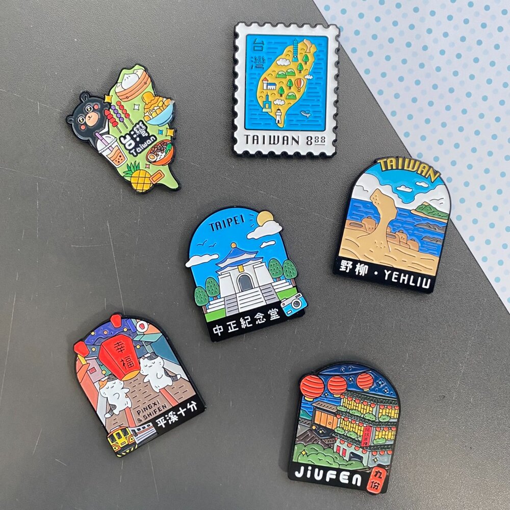 烤漆金屬磁鐵 造型磁鐵 金屬冰箱貼 亮面烤漆吸鐵 台灣紀念品 新格子 TR台灣鐵道-圖片-1