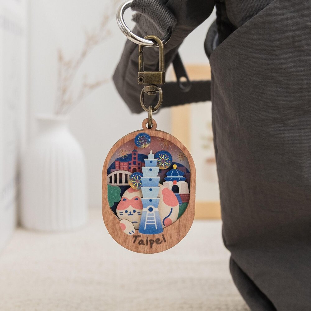 微風景小物鏡 小鏡子鑰匙圈 迷你小鏡子 可愛鑰匙圈 木製鑰匙圈 遊木時光 TR台灣鐵道-圖片-4