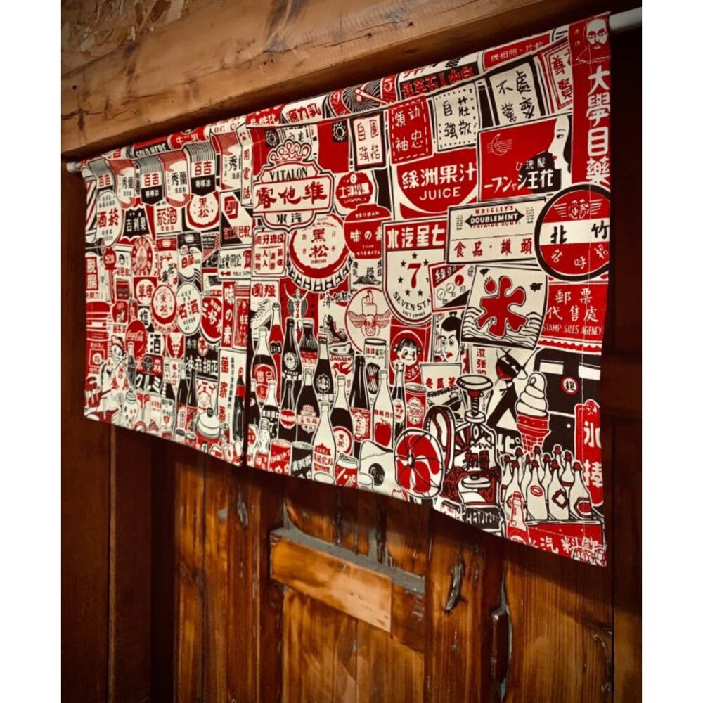  懷舊時光短門簾 復古台灣元素 裝飾短門簾 居家短門簾 木子創意 TR台灣鐵道