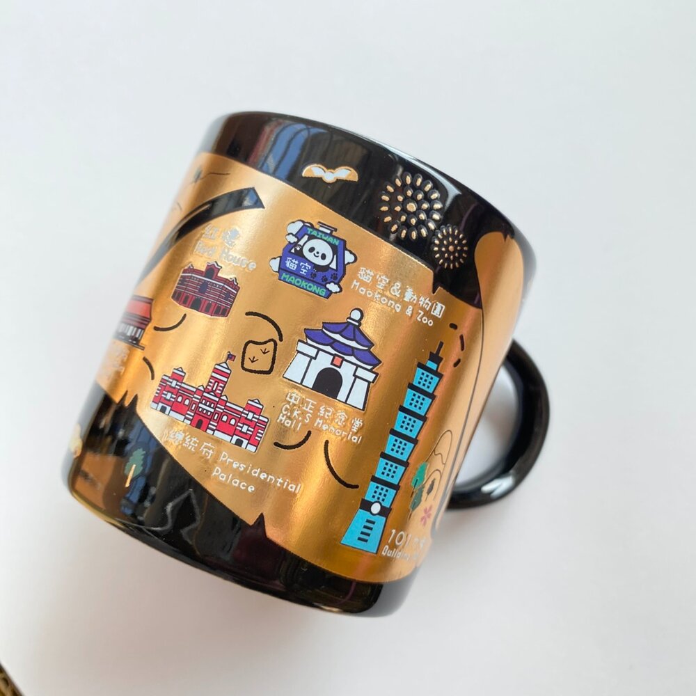 黑金馬克杯 黑色質感馬克杯 金色燙印圖案 小巧容量160ml 台灣紀念品 新格子 TR台灣鐵道-圖片-4