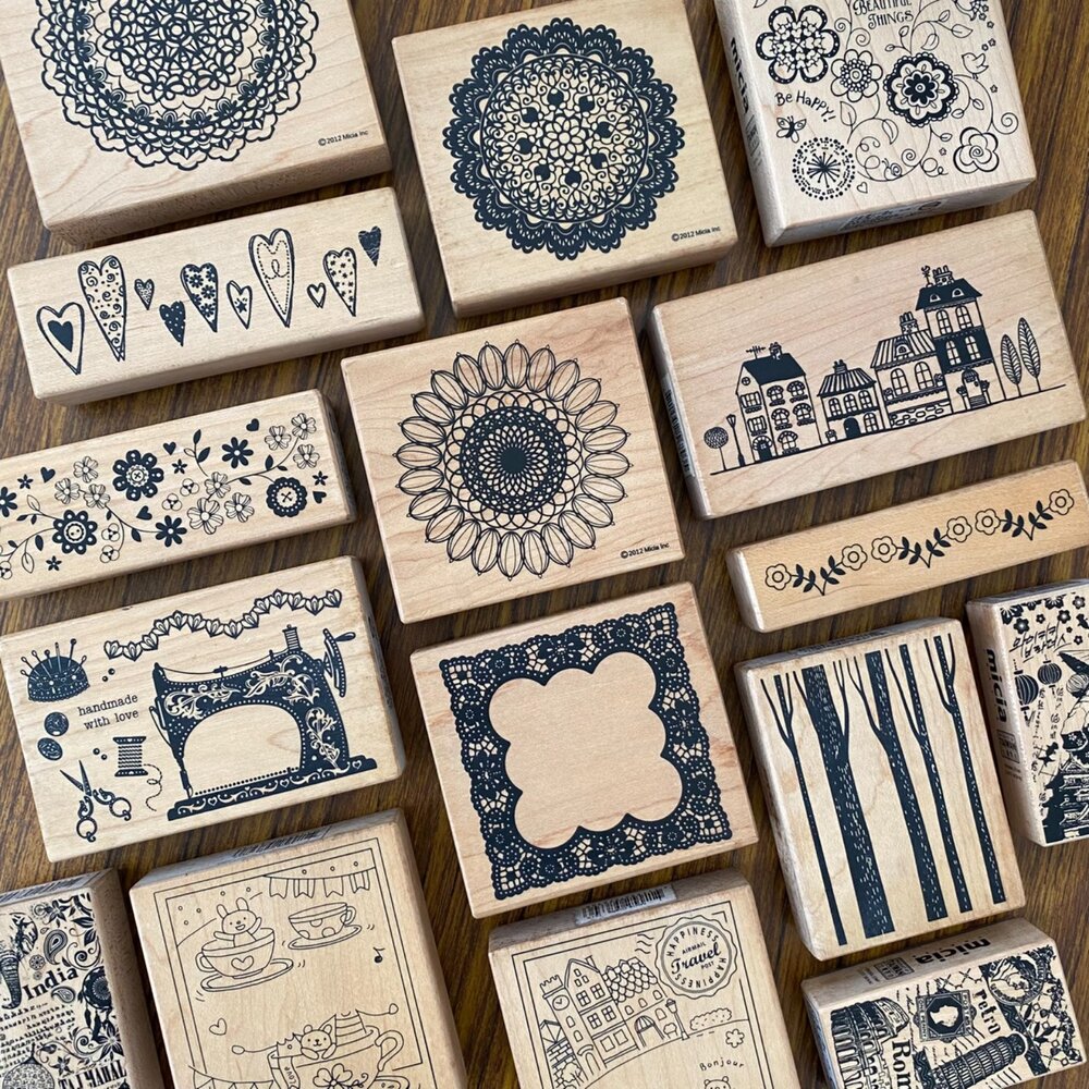 2025122101-Micia 美日手藝館 美日印章 楓木印章 散裝印章 圖像插圖花 門市福利品出清 橡皮保證未蓋印過 TR台灣鐵道