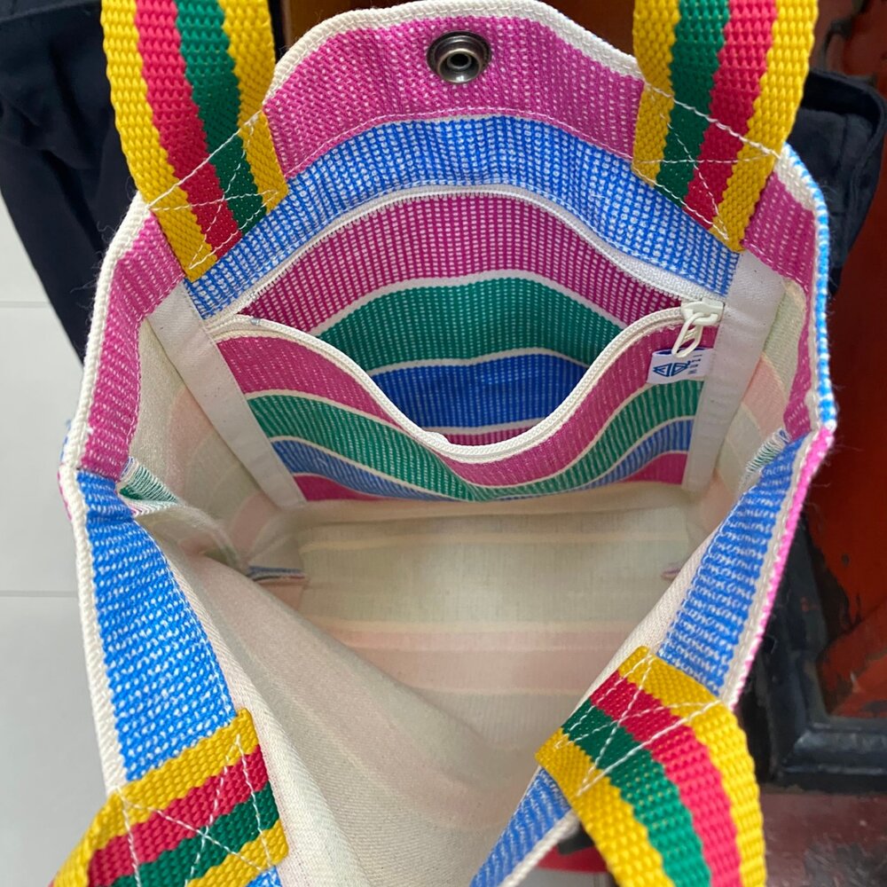 嘎嘰肩揹提袋 純棉帆布 純棉手工茄芷袋 茄芷手提袋 台灣製造 木子創意 TR台灣鐵道-圖片-1