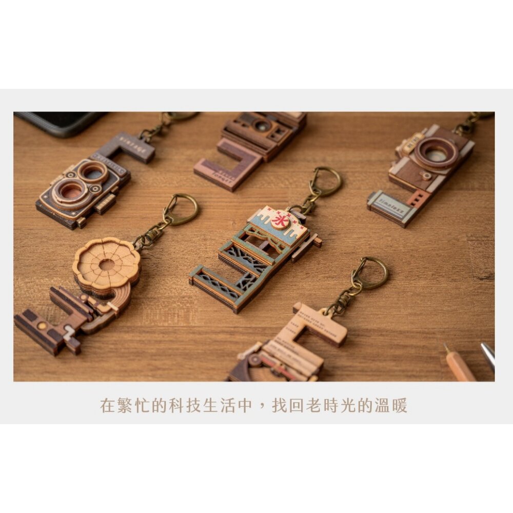 老時光手機架 木頭手機架 木頭鑰匙圈 懷舊復古系列 紙盒包裝 遊木時光 TR台灣鐵道-圖片-1