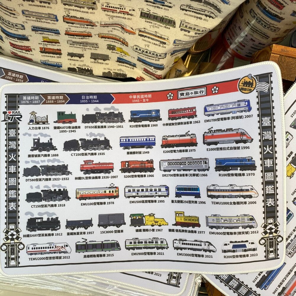 台灣火車圖鑑防滑桌墊 火車圖案滑鼠墊 TR台灣鐵道 封面照片