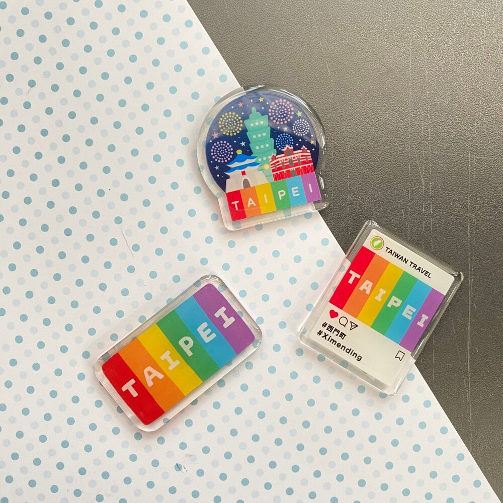 滴膠壓克力冰箱貼 壓克力造型冰箱鐵 彩虹台北磁鐵 造型小吸鐵 新格子 TR台灣鐵道 封面照片