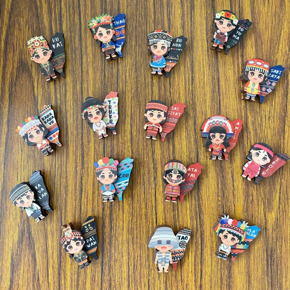 2026032305-迷你木冰箱貼 台灣原住民系列 16族迷你小吸鐵 造型磁鐵 新格子 TR台灣鐵道