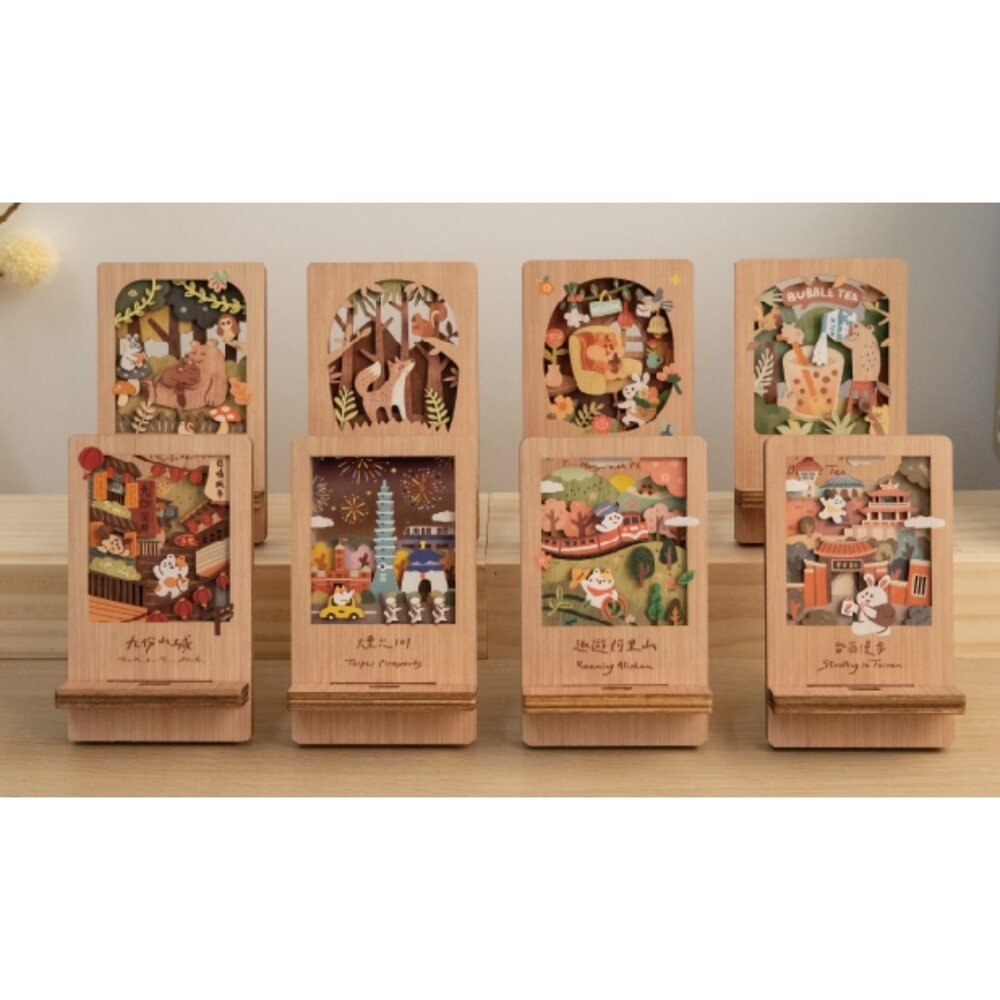 微風景手機架名片架台灣印象台灣旅遊紀念品桌面擺飾多功能收納遊木時光TR台灣鐵道