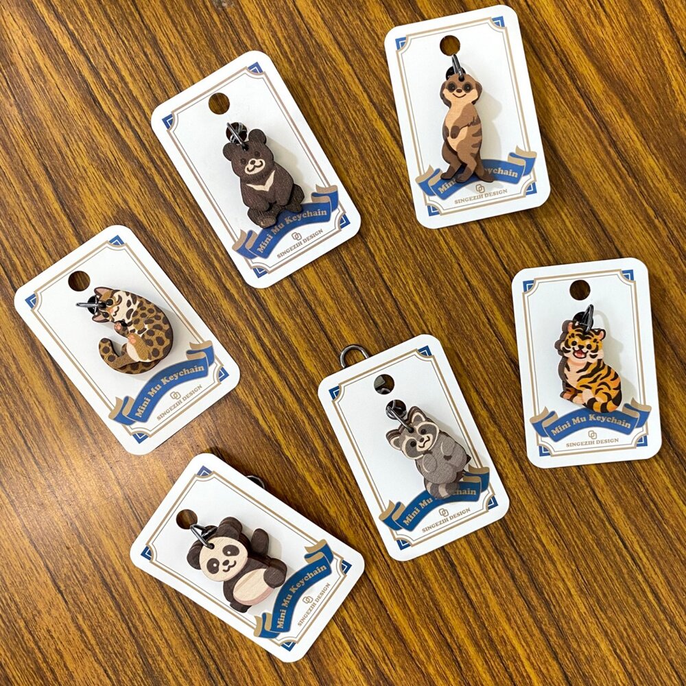 2026052601-迷你木鑰匙圈 立體木質鑰匙圈 迷你鑰匙扣 迷你動物吊飾 新格子 TR台灣鐵道