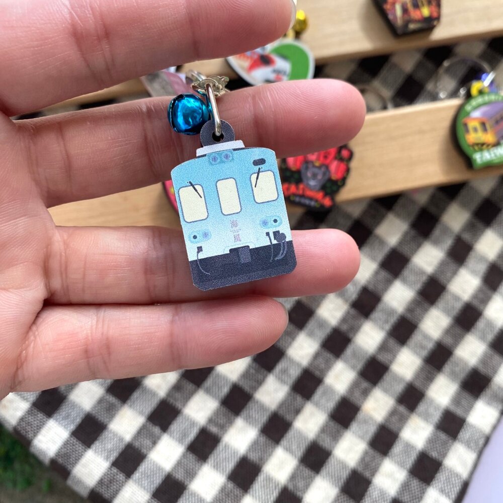 台鐵火車 平溪十分天燈 迷你木質鑰匙圈 鈴鐺顏色隨機 火車鑰匙圈 台灣紀念品 新格子 TR台灣鐵道-圖片-2