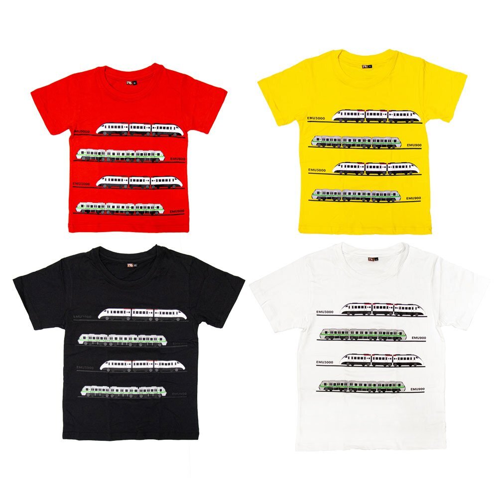 24000675943-台灣火車童裝 EMU3000 EMU900 短袖T恤 T-shirt 100%棉 台灣製造 獨家設計 TR台灣鐵道