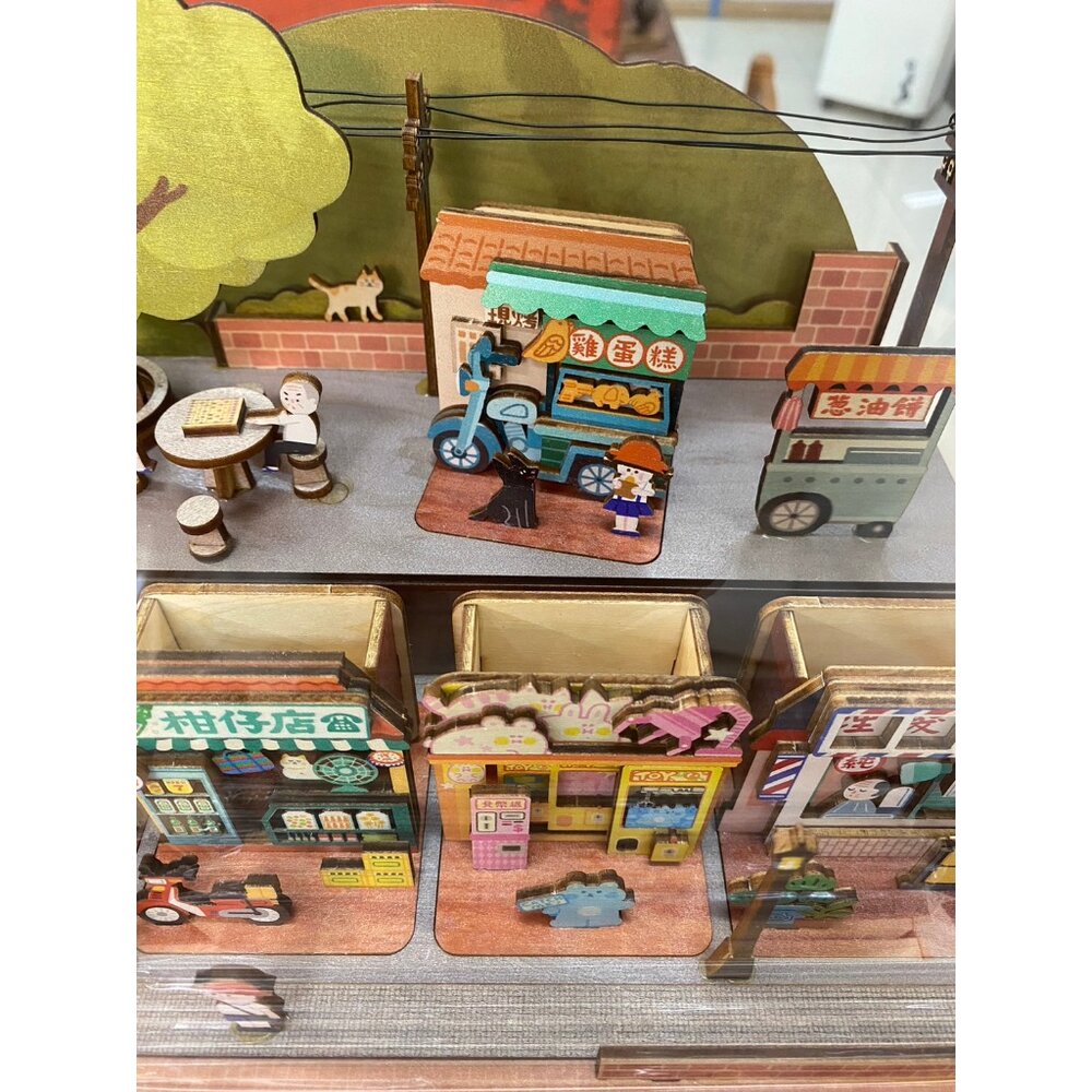 台味生活 復古懷舊 迷你柑仔店 DIY桌上收納組 可與黑松柑仔店搭配擺放成一條迷你台灣老街 猴子設計 TR台灣鐵-圖片-1