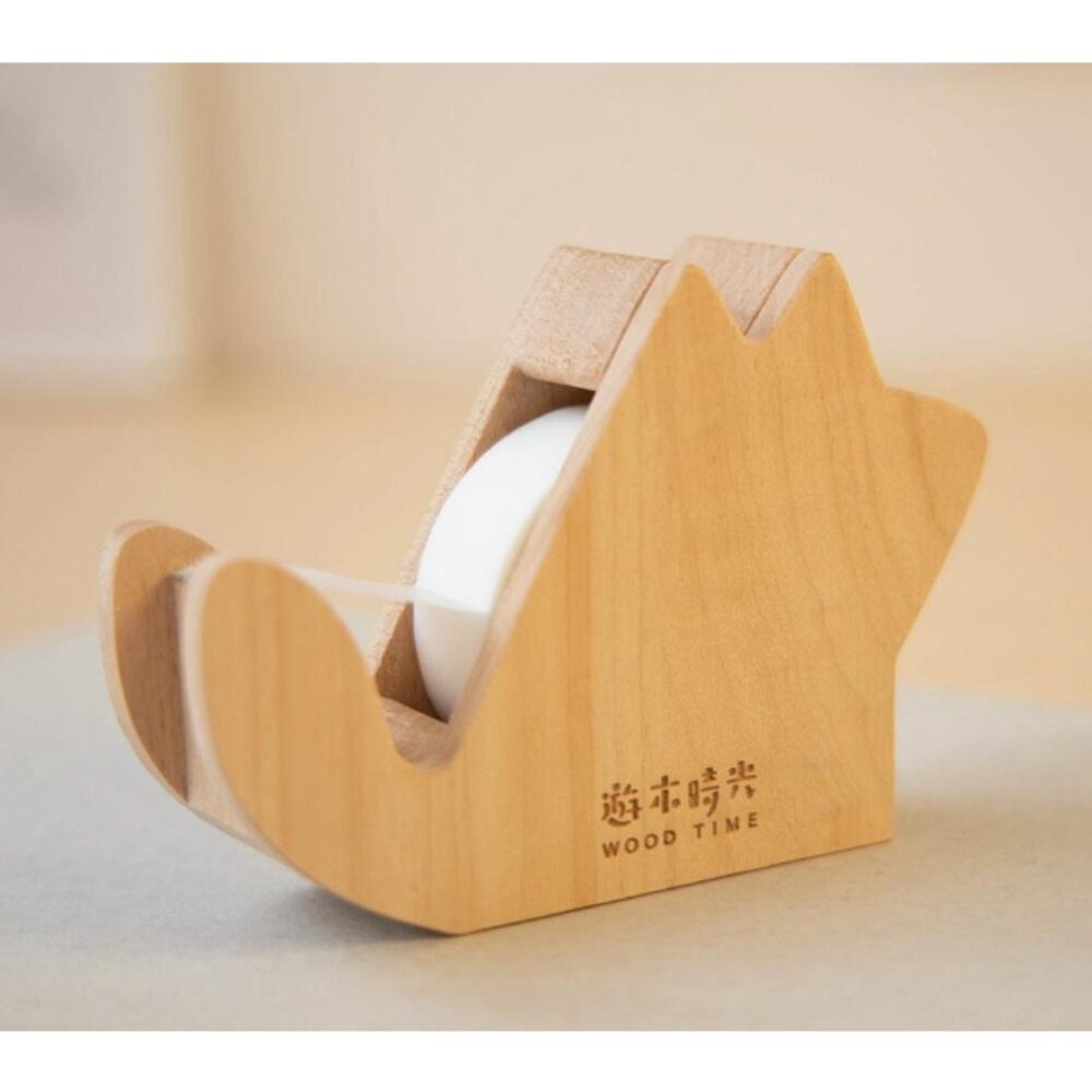 動物膠遊膠帶台 創意文具 實木膠帶台 療癒桌上小物 辦公文具 遊木時光 TR台灣鐵道-圖片-6