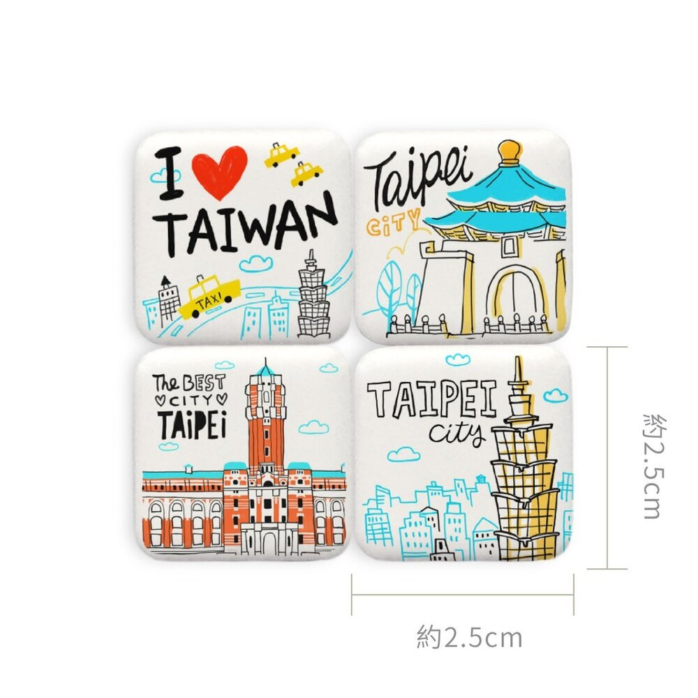 瓷磚磁鐵 台灣旅遊紀念品 冰箱貼 台灣景點冰箱貼 插畫磁磚吸鐵 台灣文創 猴子設計 TR台灣鐵道-圖片-5