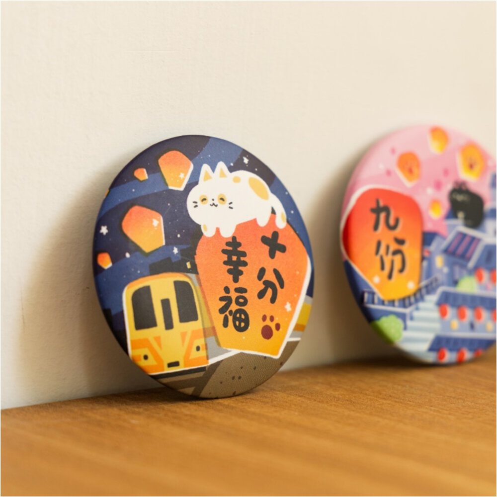 開瓶器冰箱貼 馬口鐵開瓶器 磁吸冰箱貼 圓形開瓶器 台灣紀念品 猴子設計 TR台灣鐵道-圖片-3