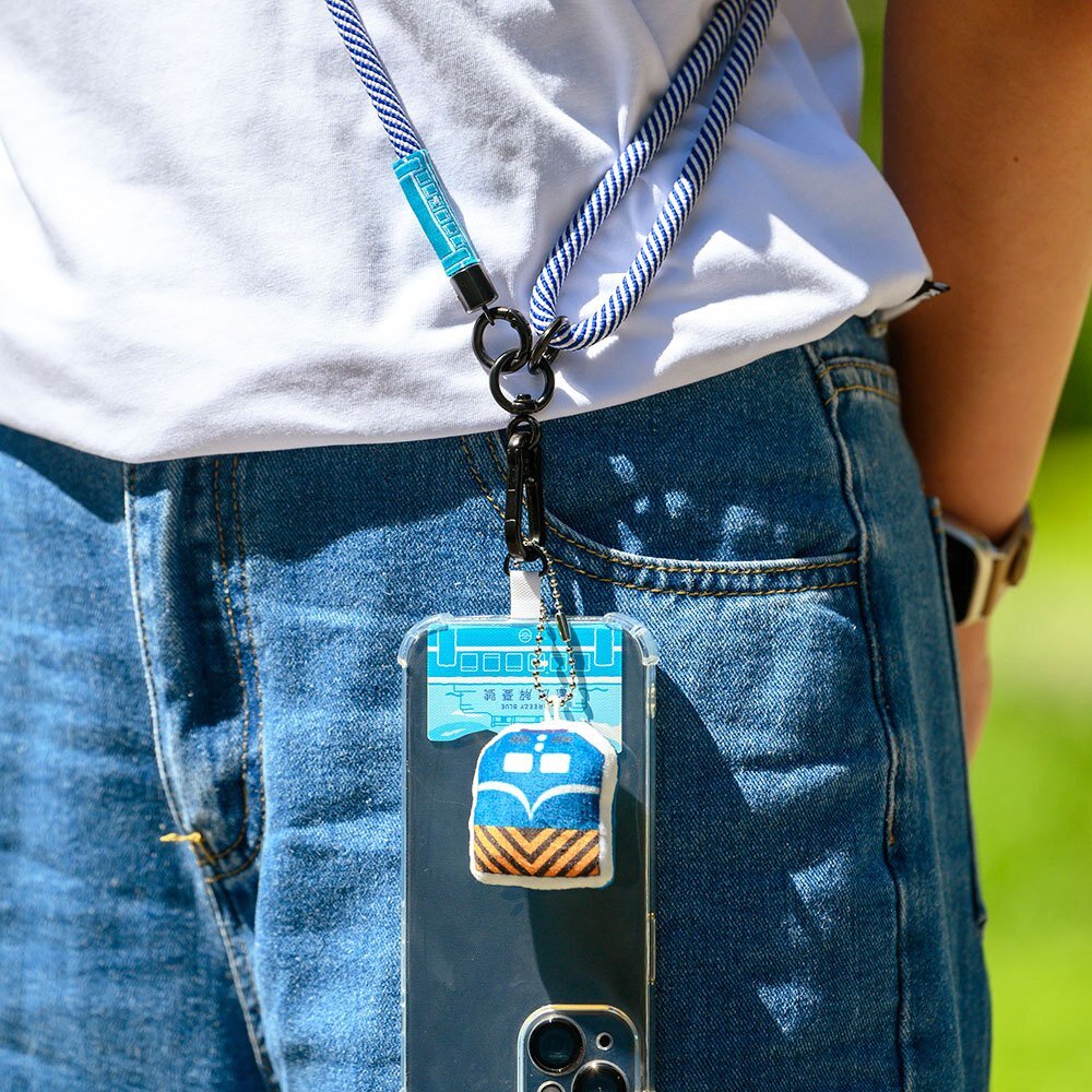 24434798150-台鐵藍皮解憂號 Breezy Blue 手機掛繩 手機夾片 藍皮列車車廂造型意象 官方授權銷售商店 TR台灣鐵道