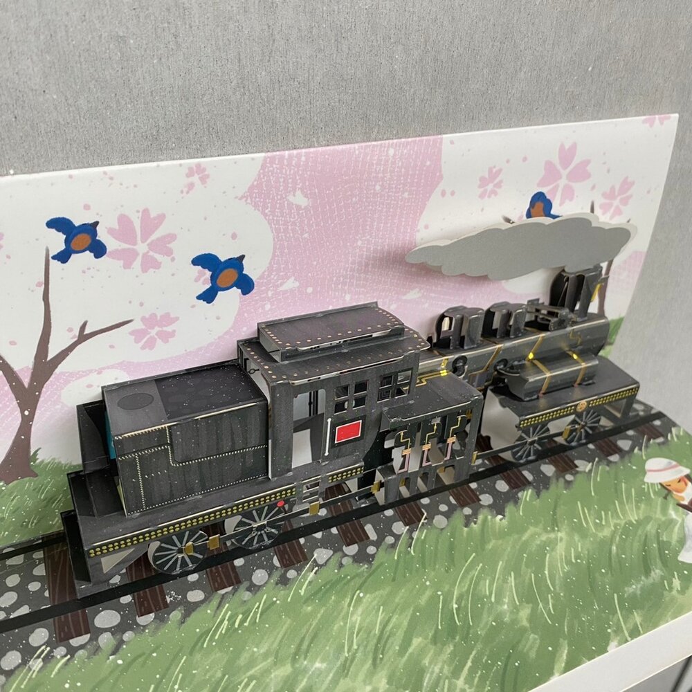 林鐵 糖鐵 蒸汽火車立體紙雕卡片 阿里山林鐵 虎尾糖廠蒸汽機車 立體卡片 | TR台灣鐵道-圖片-1