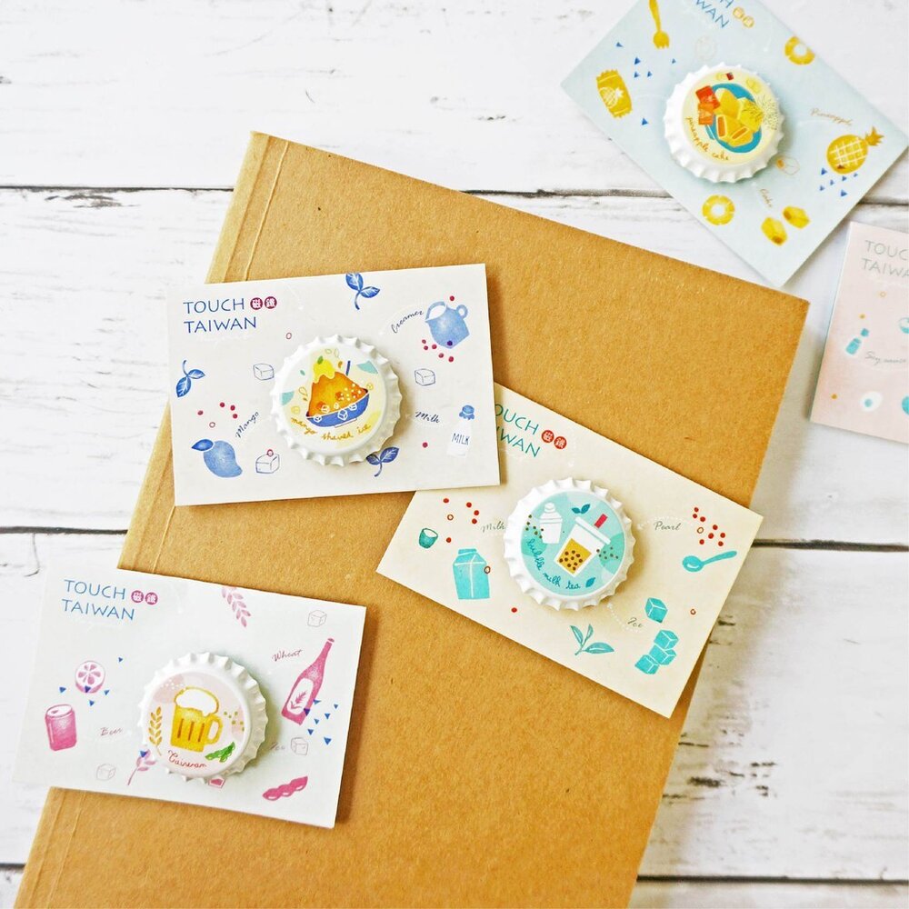 24683462396-瓶蓋磁鐵 台灣景點 台灣小吃 冰箱磁鐵 瓶蓋造型冰箱貼 插畫設計 台灣紀念品 猴子設計 TR台灣鐵道