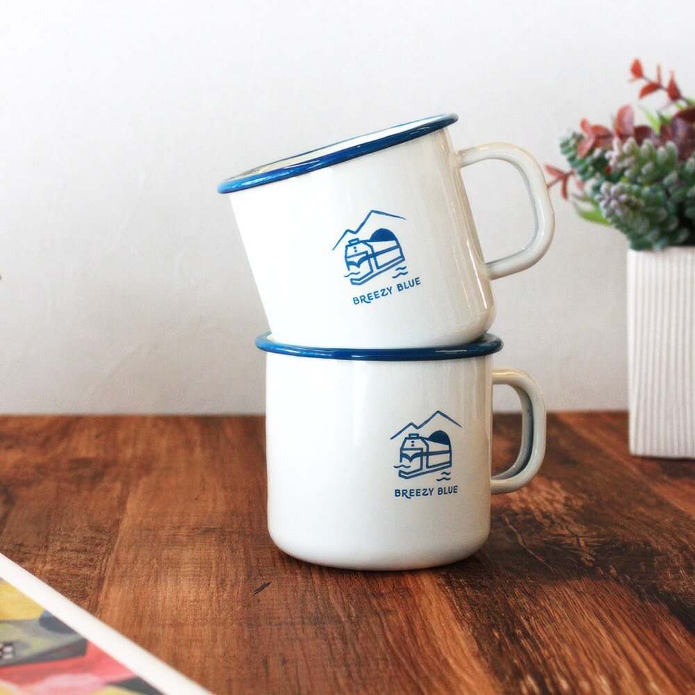 24724144584-台鐵藍皮解憂號 Breezy Blue 琺瑯杯 復古文青琺瑯杯 南迴鐵路藍皮意象 官方授權銷售商店 TR台灣鐵道
