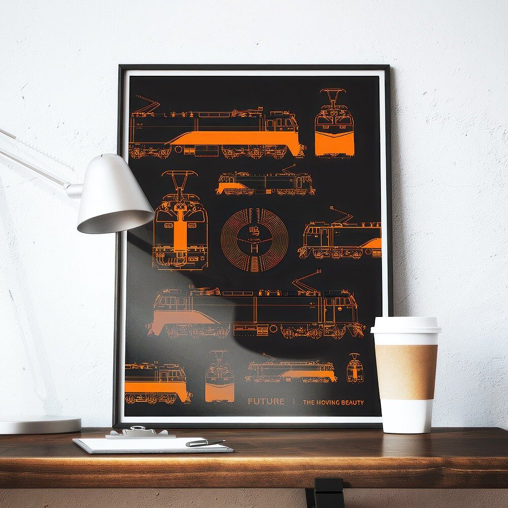 24774135917-台鐵鳴日號 FUTURE POSTER 海報 不含框 鳴日號火車設計圖 典藏海報 官方授權銷售商店 TR台灣鐵道