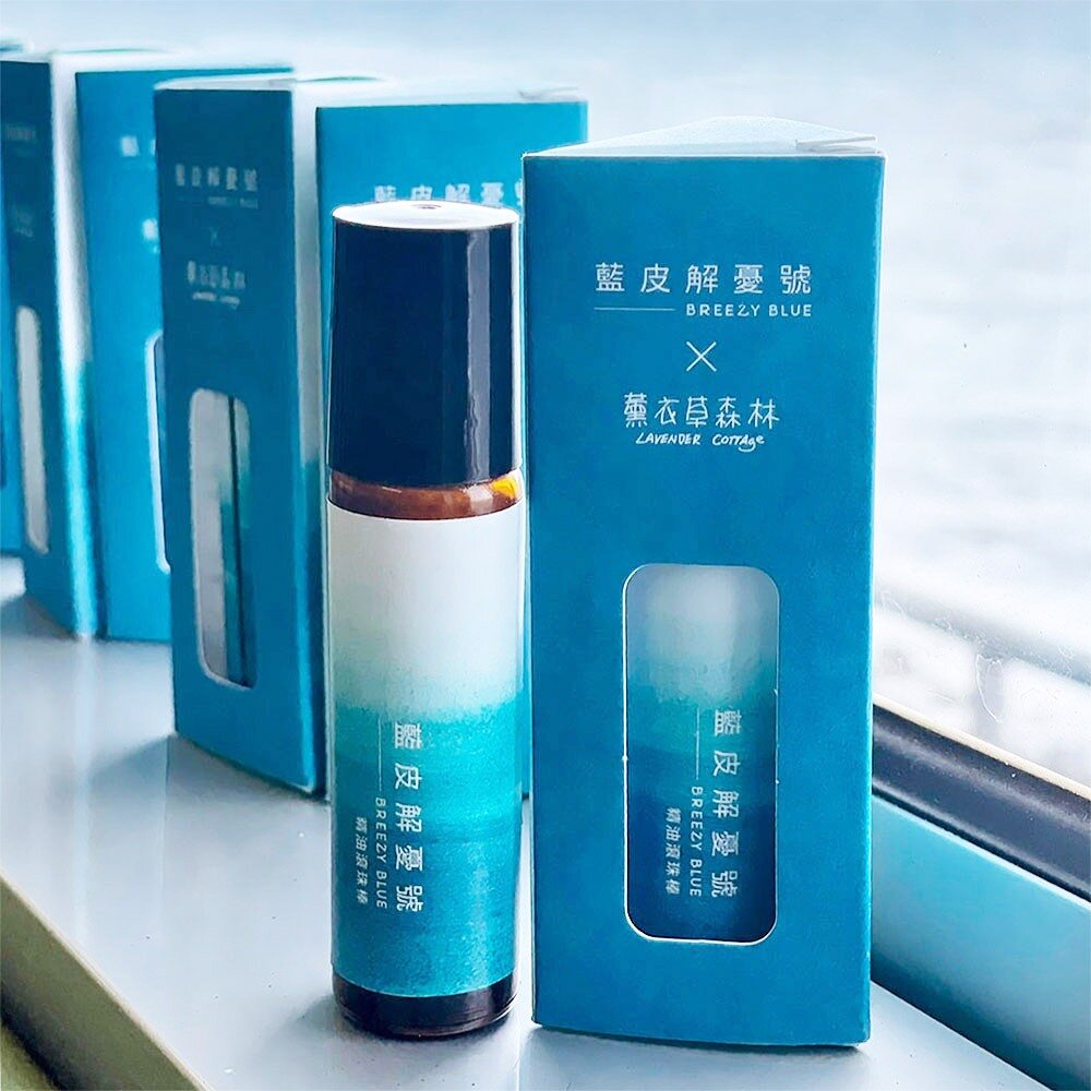 24874149689-台鐵藍皮解憂號 X 薰衣草森林 Breezy Blue 精油滾珠棒 MIT台灣製造 官方授權銷售商店 TR台灣鐵道