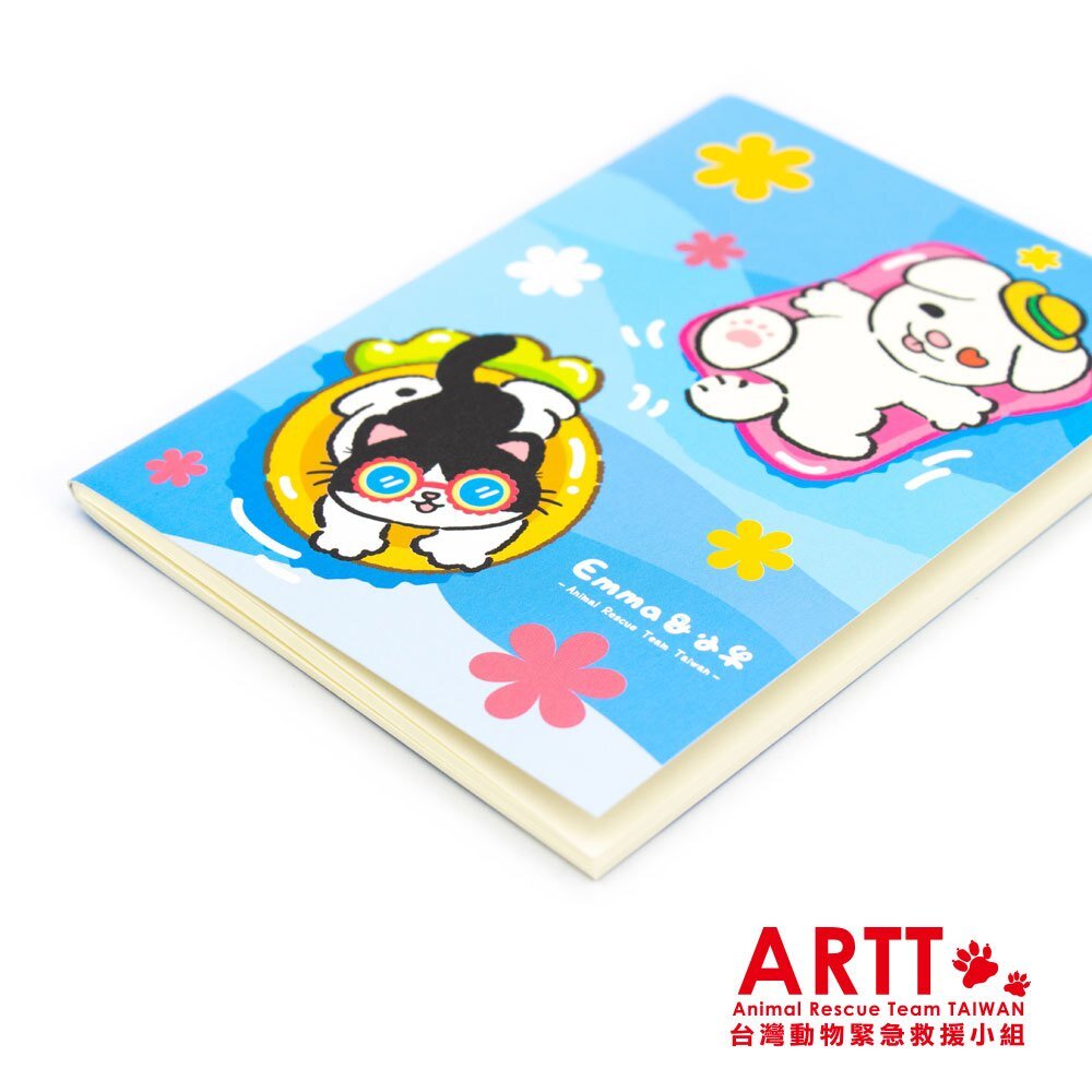 ARTT Emma&小牛 旅行小手札 空白筆記本 ARTT台灣動物緊急救援小組官方授權商店 TR台灣鐵道-圖片-1