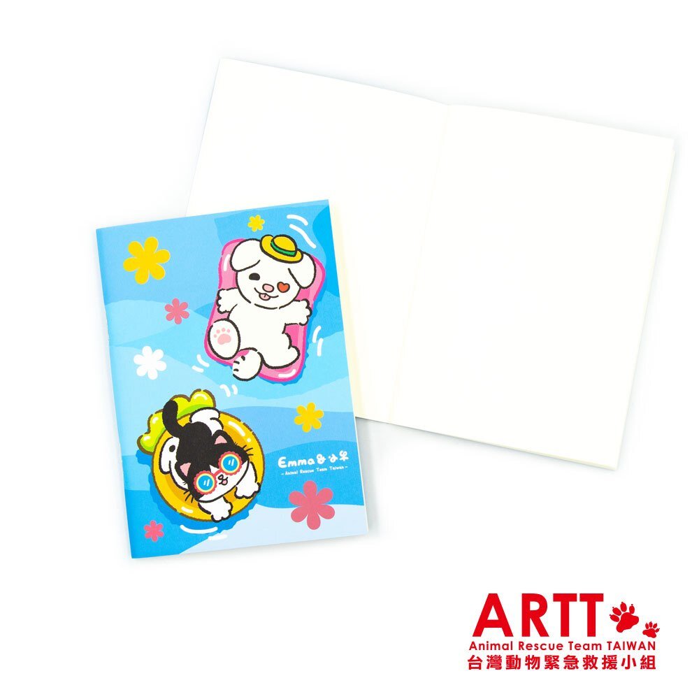 25009710472-ARTT Emma&小牛 旅行小手札 空白筆記本 ARTT台灣動物緊急救援小組官方授權商店 TR台灣鐵道