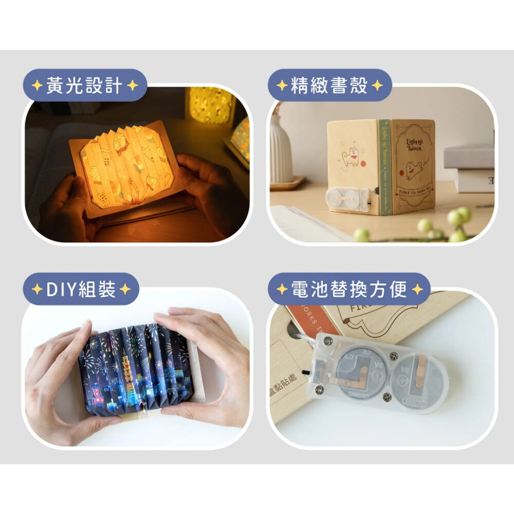 摺書燈 暖光小夜燈 需DIY組裝 台灣系列 珍奶 送禮自用 猴子設計 TR台灣鐵道-圖片-2