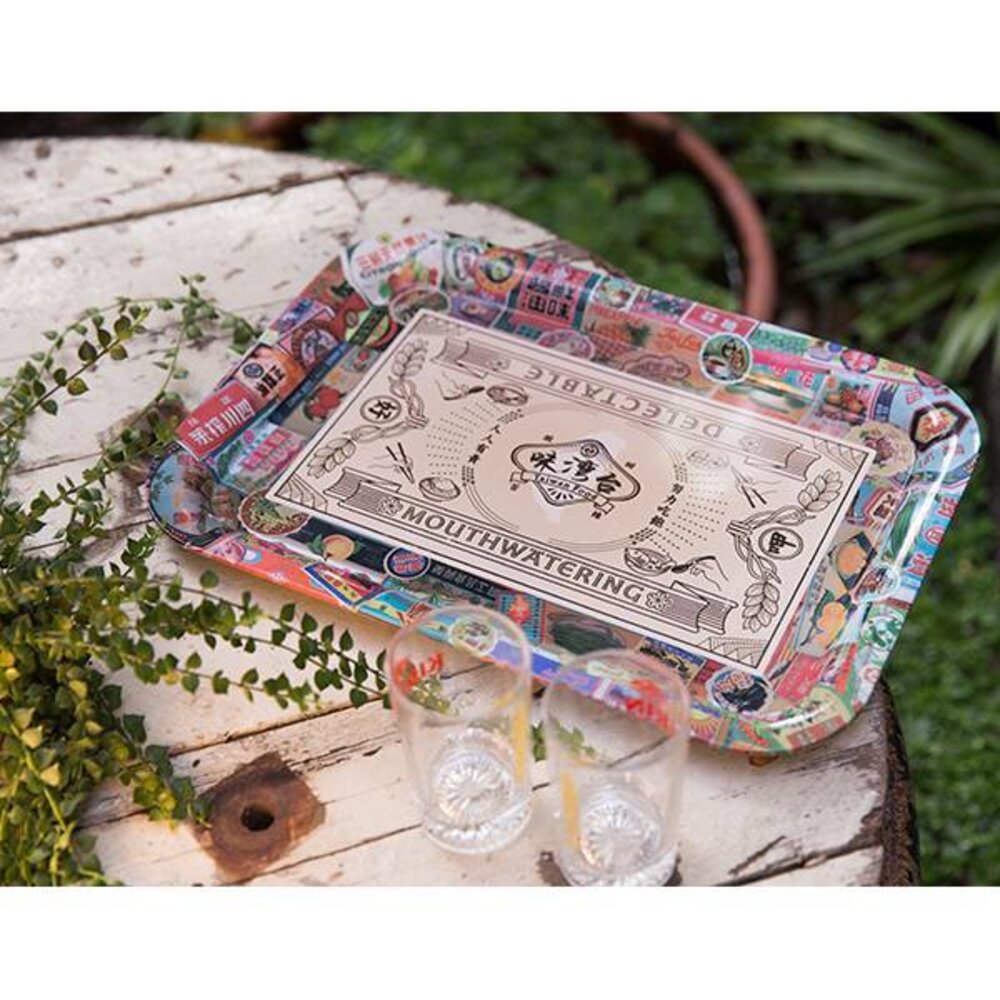 25260609732-鐵托盤 台灣夜市 珍愛台灣 點心盤 置物盤 水果盤 台灣風格 紀念品 木子創意 TR台灣鐵道