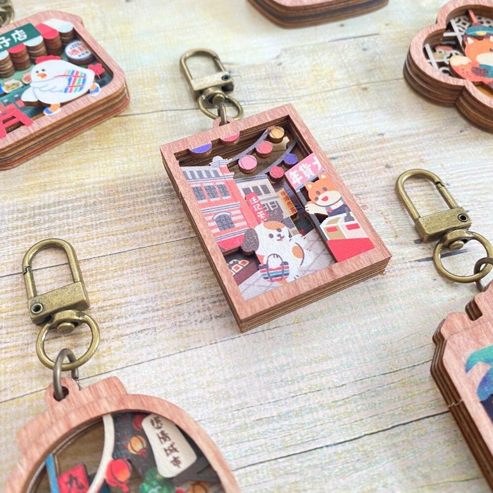 微風景鑰匙圈 立體木製鑰匙圈 造型鑰匙圈 紀念品 送禮自用 遊木時光 TR台灣鐵道-圖片-1