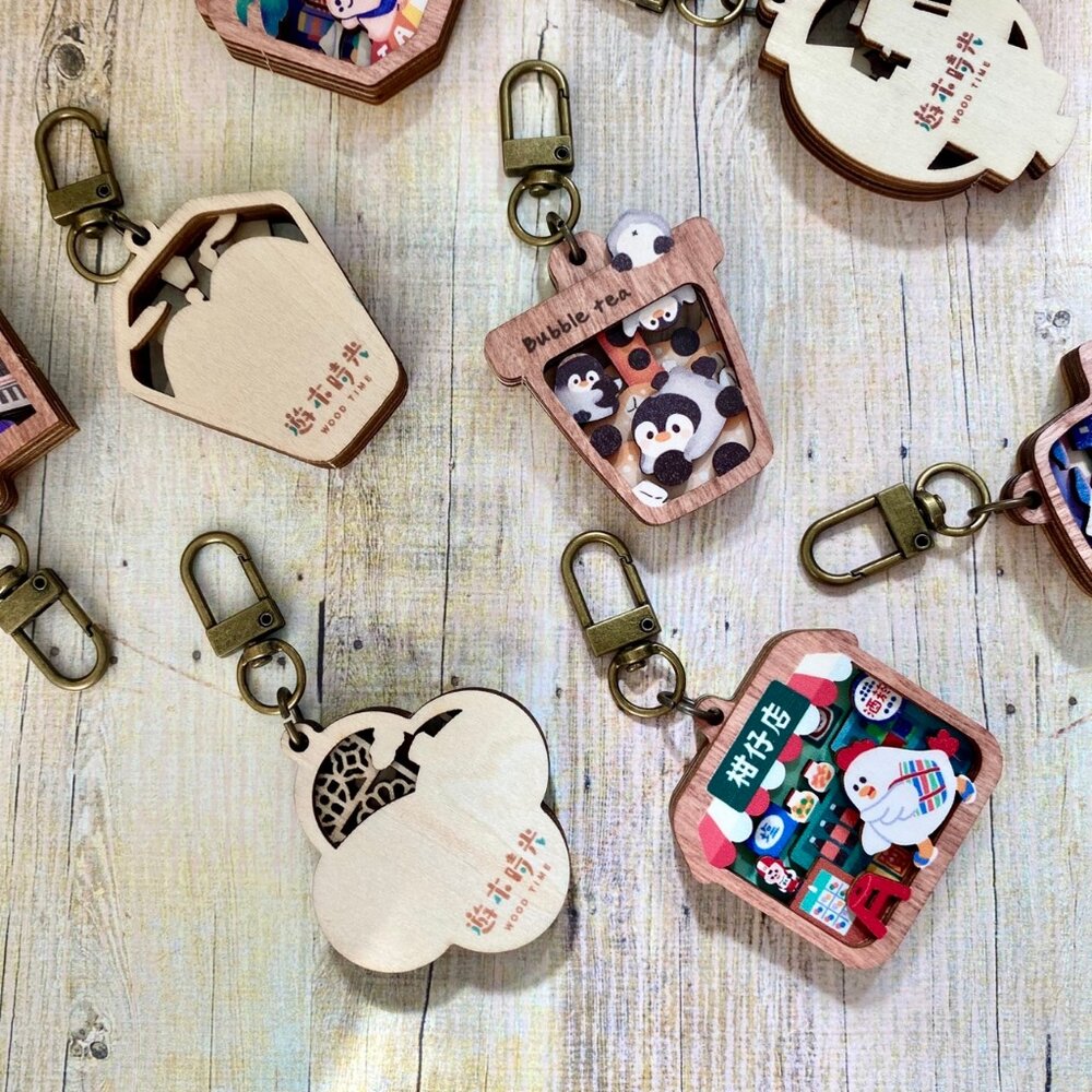 微風景鑰匙圈 立體木製鑰匙圈 造型鑰匙圈 紀念品 送禮自用 遊木時光 TR台灣鐵道-圖片-2