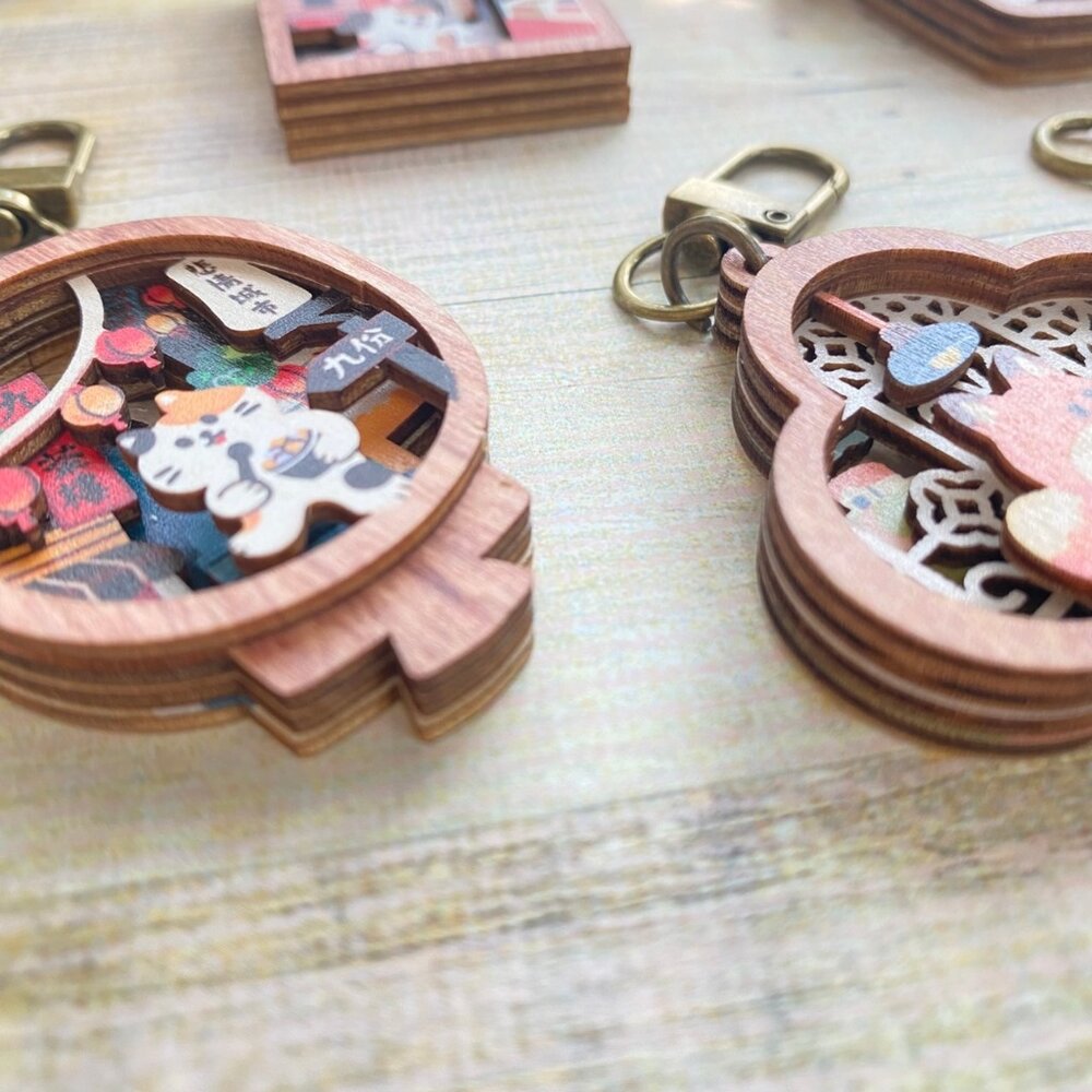 微風景鑰匙圈 立體木製鑰匙圈 造型鑰匙圈 紀念品 送禮自用 遊木時光 TR台灣鐵道-圖片-3