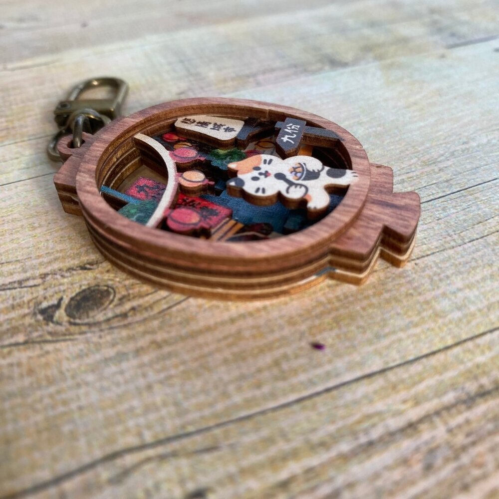 微風景鑰匙圈 立體木製鑰匙圈 造型鑰匙圈 紀念品 送禮自用 遊木時光 TR台灣鐵道-圖片-4