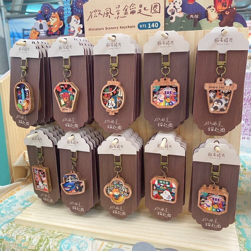 微風景鑰匙圈 立體木製鑰匙圈 造型鑰匙圈 紀念品 送禮自用 遊木時光 TR台灣鐵道-圖片-5