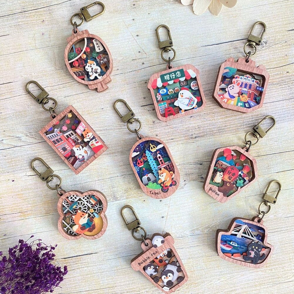 25389820801-微風景鑰匙圈 立體木製鑰匙圈 造型鑰匙圈 紀念品 送禮自用 遊木時光 TR台灣鐵道
