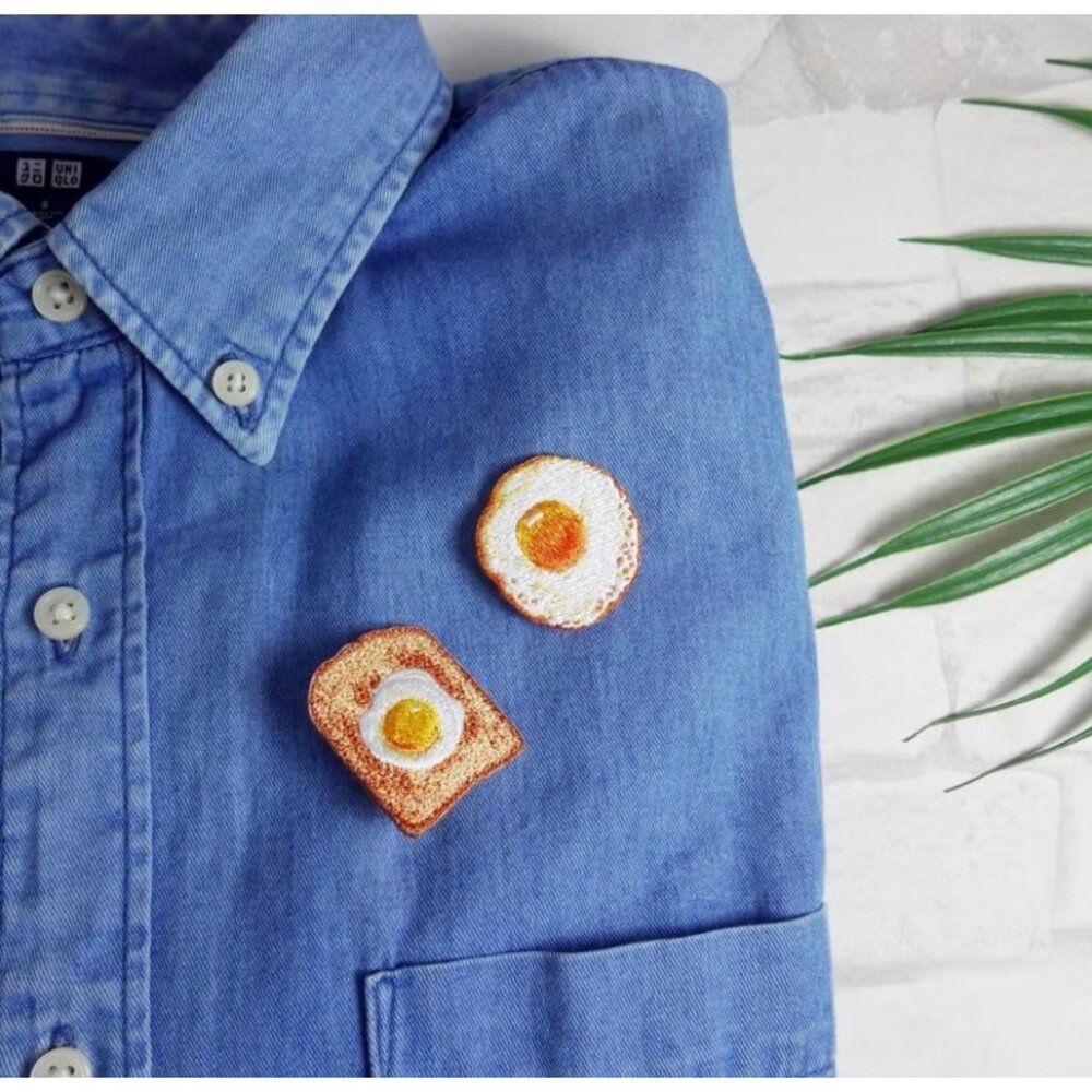 刺繡別針 台灣小吃 門牌系列 荷包蛋 胸針 台灣紀念品 文藝輕黏 TR台灣鐵道-圖片-5
