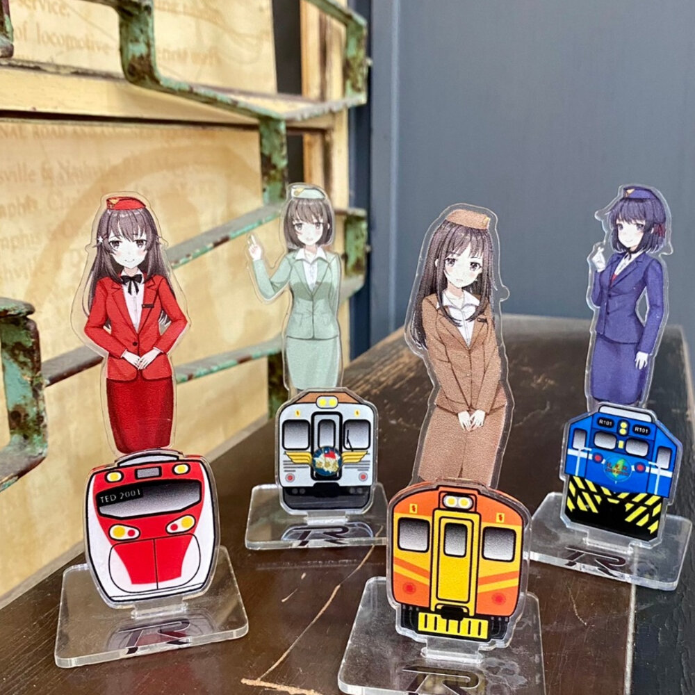 25716630910-台灣火車 列車小姐壓克力立牌 壓克力桌邊擺飾 壓克力名片架 TR台灣鐵道