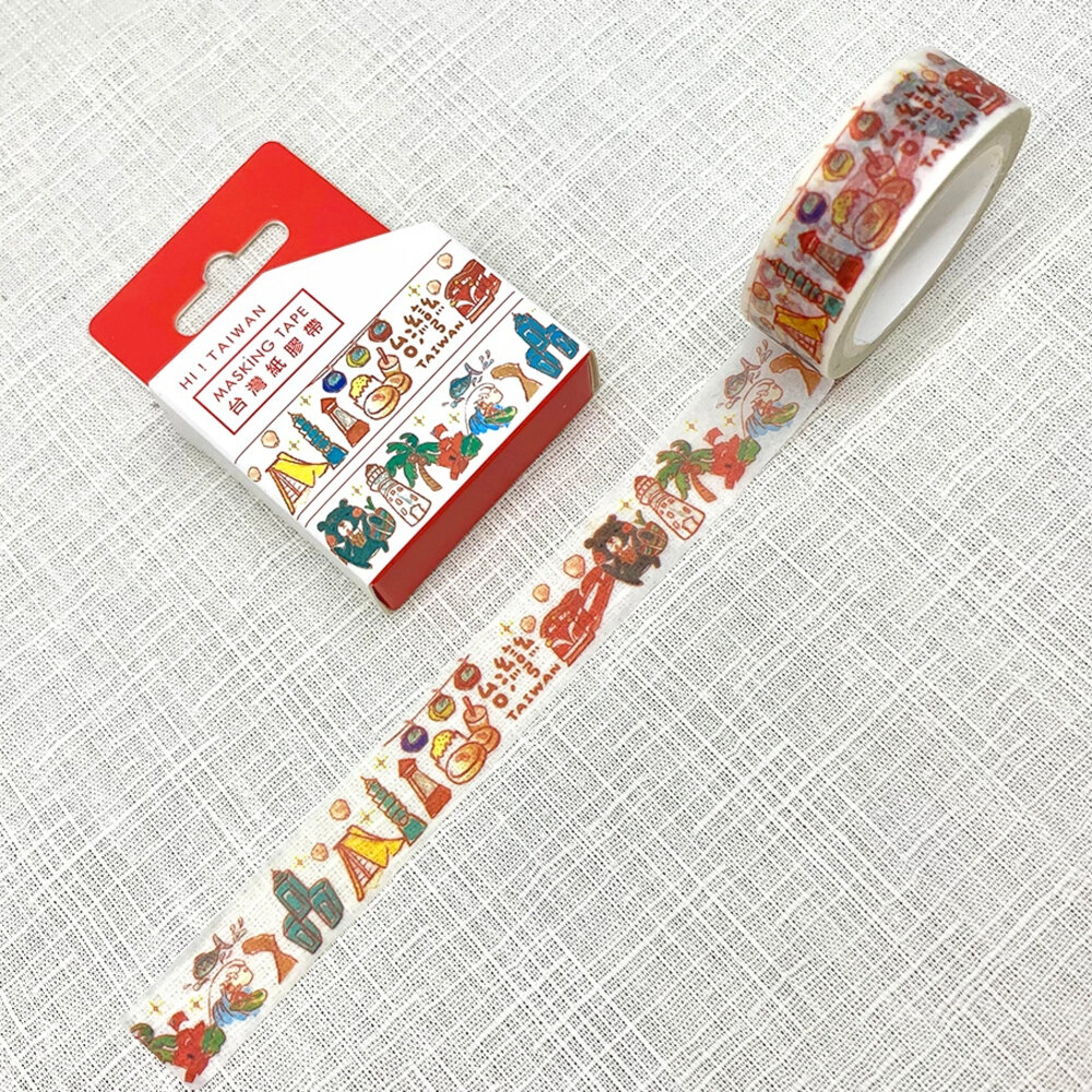 紙膠帶 鐵道旅行 平溪十分 台灣國旗 景點 火車 台灣紀念品 新格子 TR台灣鐵道-圖片-3