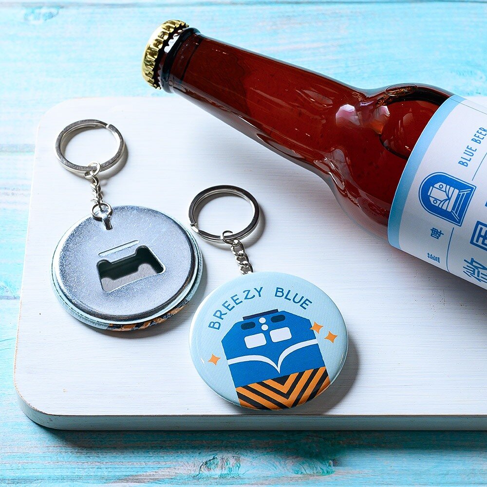 25874155306-台鐵藍皮解憂號 Breezy Blue 開瓶器鑰匙圈 藍皮列車火車頭 MIT台灣製造 官方授權銷售商店 TR台灣鐵道