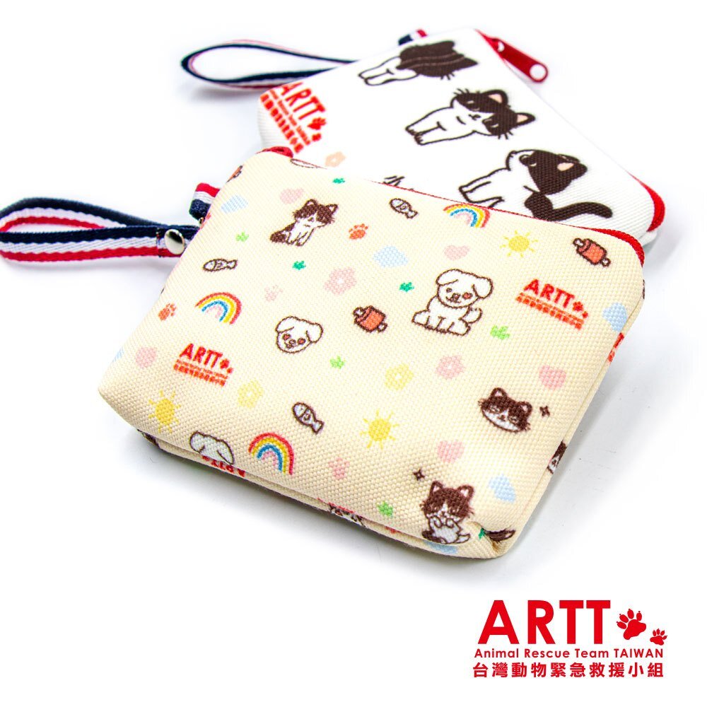ARTT Emma&小牛 帆布零錢包 MIT台灣製造 ARTT台灣動物緊急救援小組官方授權商店 TR台灣鐵道-圖片-1