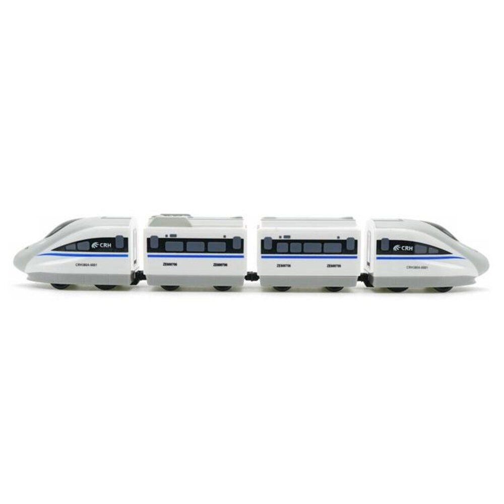中國高鐵和諧號 CRH380型 鐵支路4節迴力小列車 迴力車 火車玩具 壓克力盒裝 QV066T1 TR台灣鐵道-圖片-1