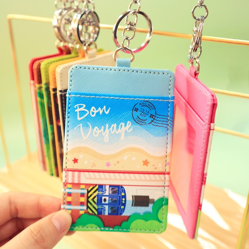 皮製卡套 悠遊卡卡套 一卡通卡套 證件套 鑰匙圈卡套 台鐵火車卡套 台灣紀念品 新格子 TR台灣鐵道-圖片-3