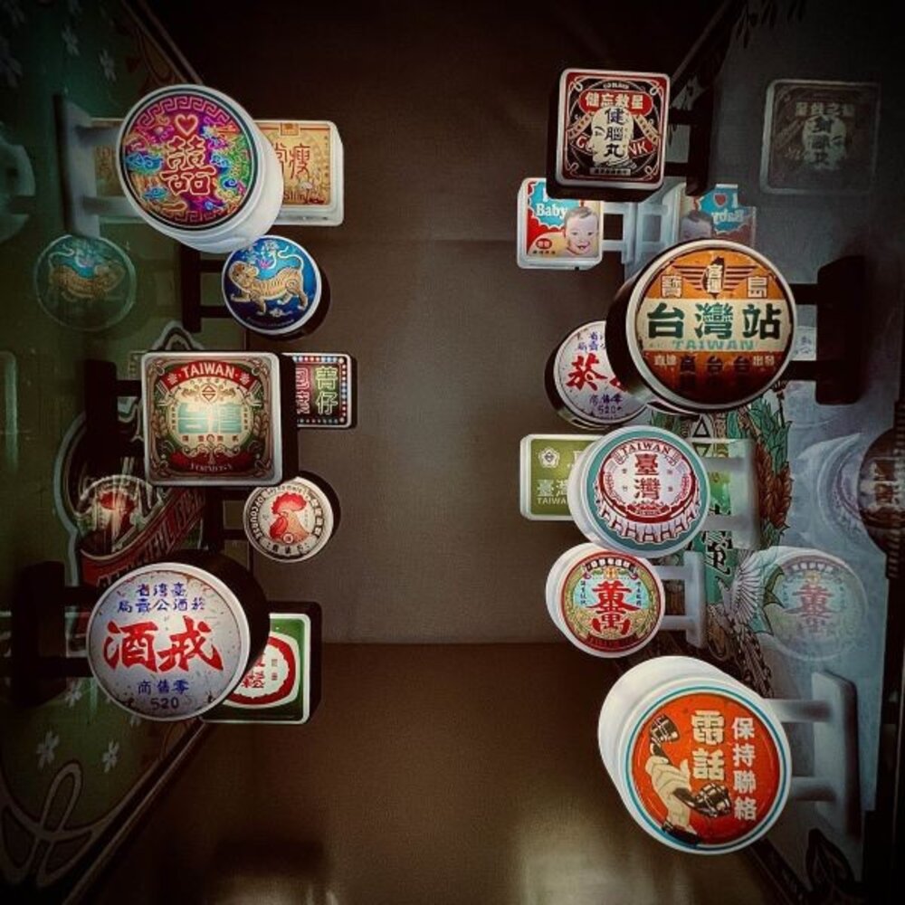 迷你小燈箱 磁吸雙面LED小燈箱 懷舊系列 復古台灣 吸鐵擺飾 台灣紀念品 木子創意 TR台灣鐵道