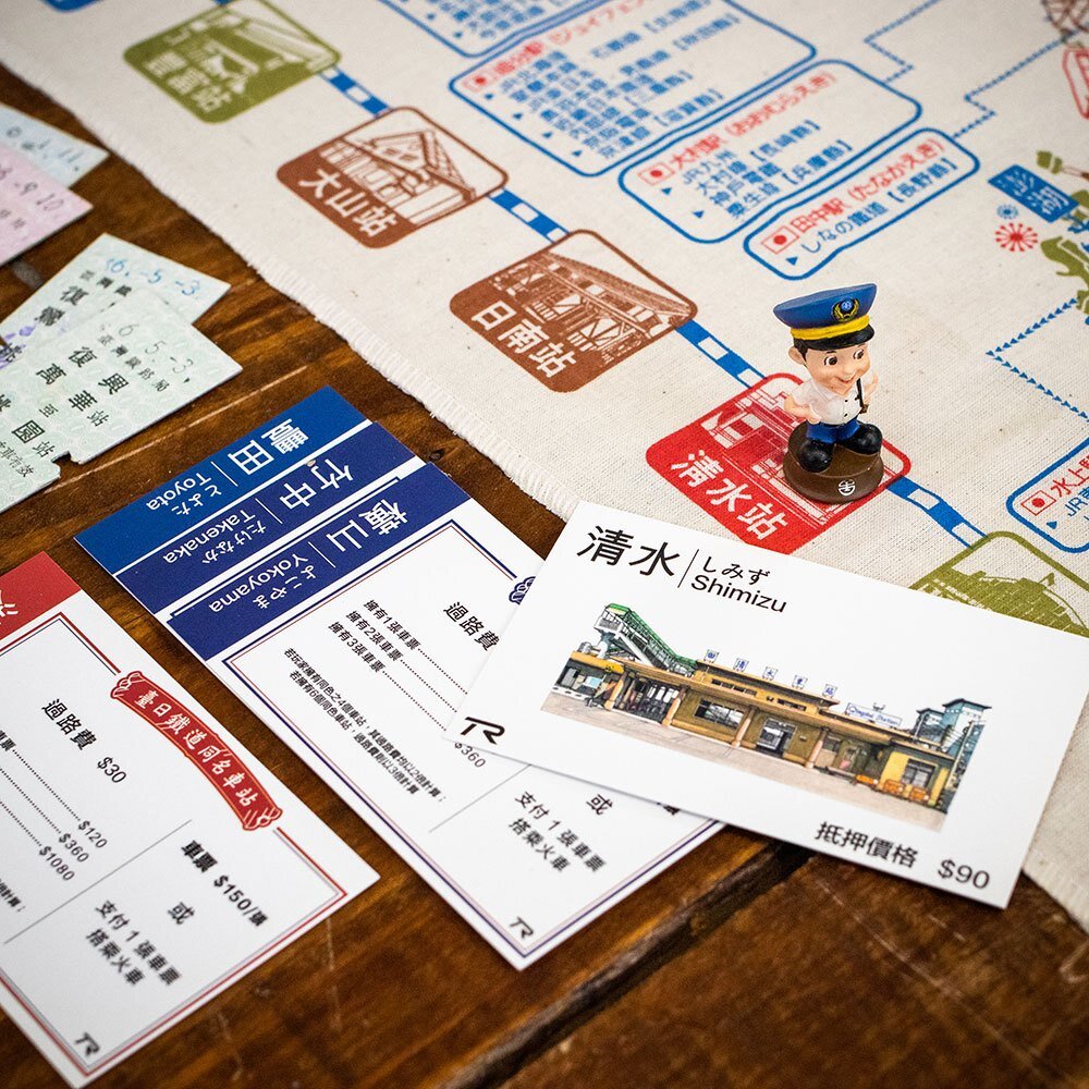 TR 鐵道時光遊戲組 台日鐵道32同名車站 台灣環島桌上遊戲組 台鐵名片式硬式車票 台鐵大富翁 台灣鐵道親子桌遊系列-圖片-6