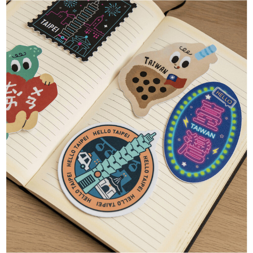 台灣好貼紙 行李箱貼紙 裝飾貼紙 造型貼紙 台灣圖案 天燈造型 PVC防水 紀念品 猴子設計 TR台灣鐵道-圖片-1