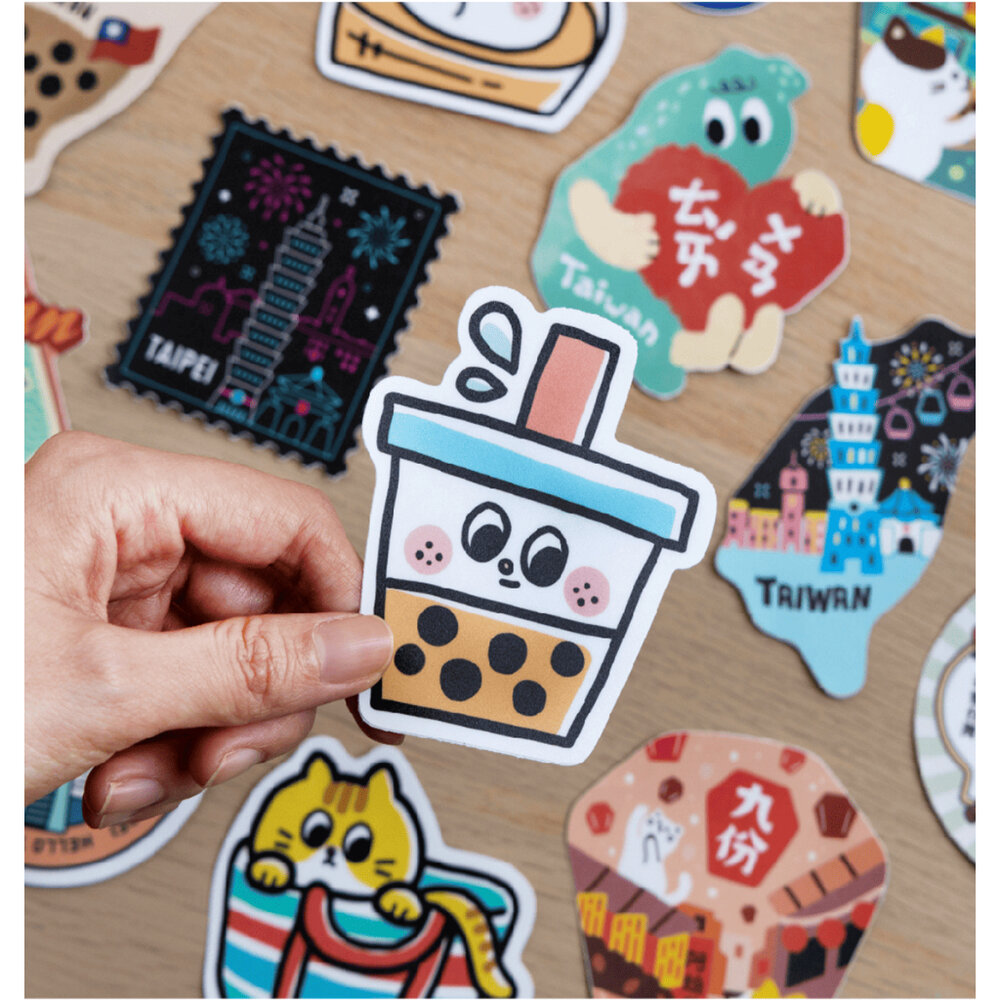 台灣好貼紙 行李箱貼紙 裝飾貼紙 造型貼紙 台灣圖案 天燈造型 PVC防水 紀念品 猴子設計 TR台灣鐵道-圖片-4
