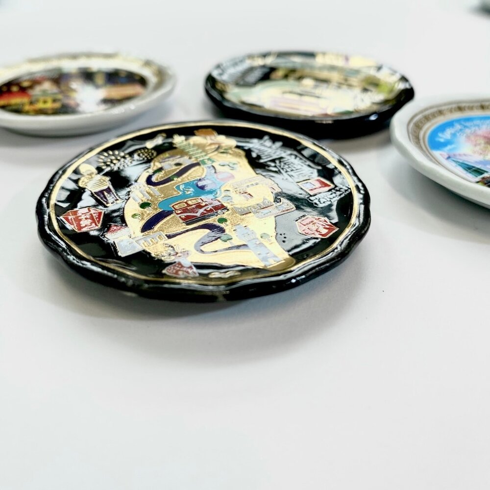 小瓷盤冰箱貼 造型冰箱貼 插畫冰箱貼 小圓盤磁鐵 台灣紀念品 新格子 TR台灣鐵道-圖片-1