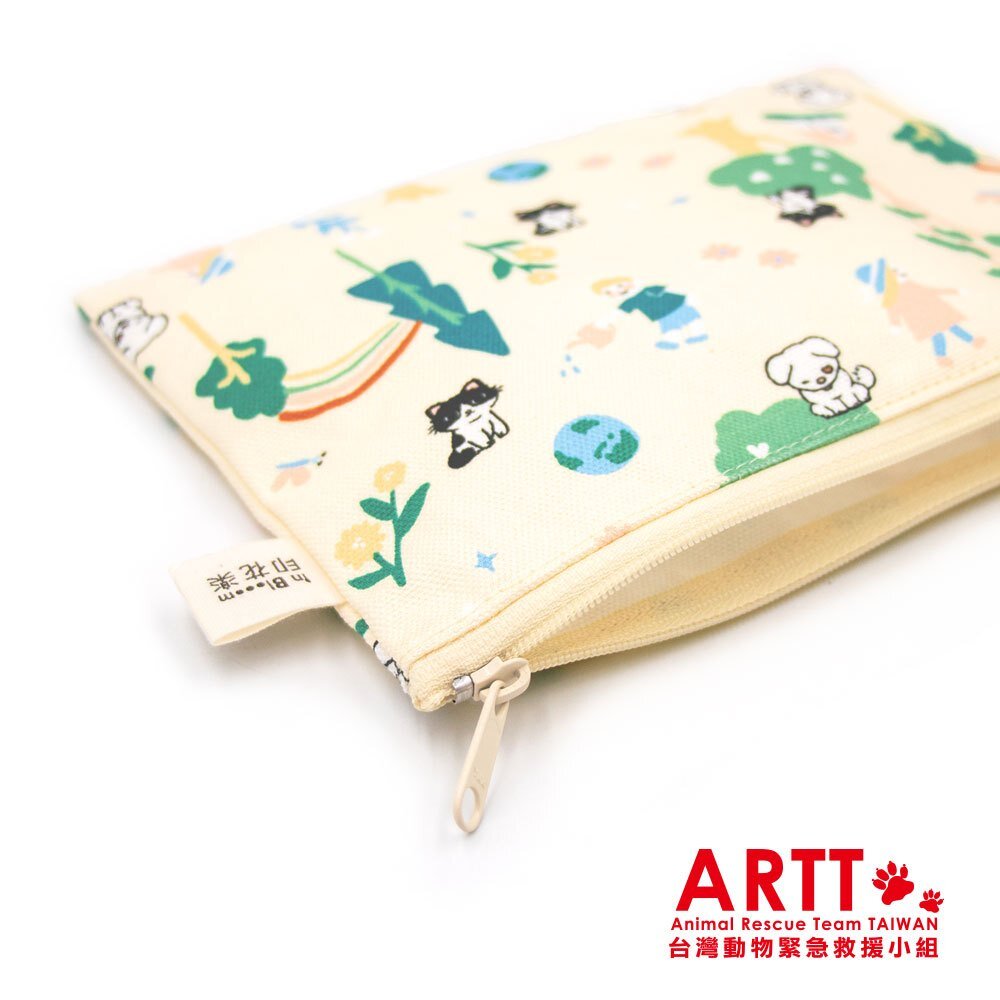 ARTT X 印花樂 inBlooom 拉鍊文具袋 帆布袋 化妝包 隨身包 ARTT台灣動物緊急救援小組 TR台灣鐵道-圖片-1