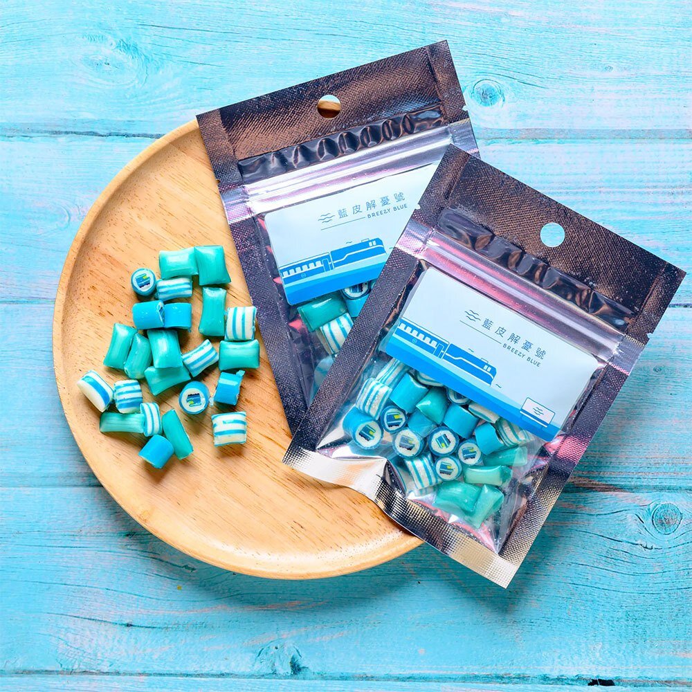 27771424306-台鐵藍皮解憂號 X Papabubble 西班牙手工糖 Breezy Blue 官方授權銷售商店 TR台灣鐵道